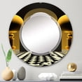 thumbnail image 5 of DESIGN ART Designart 'Golden Shrine Circle Anomaly' Printed City Wall Mirror 32in.x32in., 5 of 5
