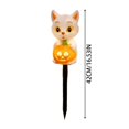 thumbnail image 3 of Solar Powered Halloween Cat Holding Pumpkin Garden Stake Light, LED Outdoor Cat Statue Lamp, Weather Resistant Decor for Yard, Pathway, Patio & Fall Halloween Display (White - 3 Pcs), 3 of 4