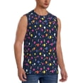 thumbnail image 2 of Uemuo Colored Balloons Pattern Men's Sleeveless T-Shirt,Muscle Athletic Tank Top, Moisture-wicking Quick-dry Breathable Classic Tee Top for Gym Run Outdoor Sports-Small, 2 of 8