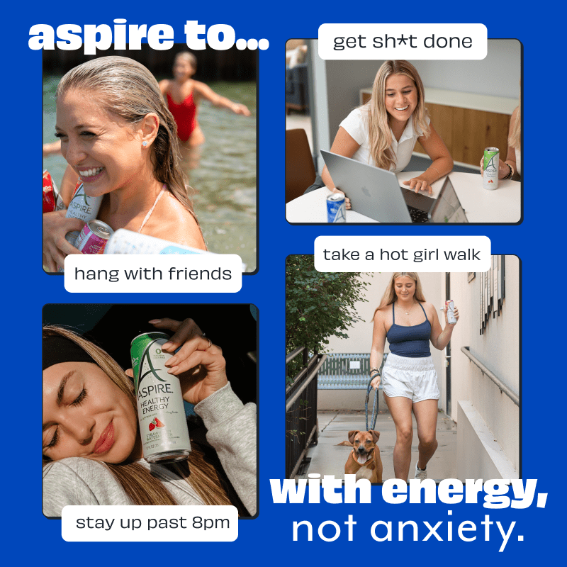 ASPIRE® Mixed Berry, Healthy Energy Drink 80mg Natural Caffeine, Zero Sugar No Carbs Keto Friendly, 12 Pack Green Tea Sugar Free Drink Low Caffeine Zero Calorie