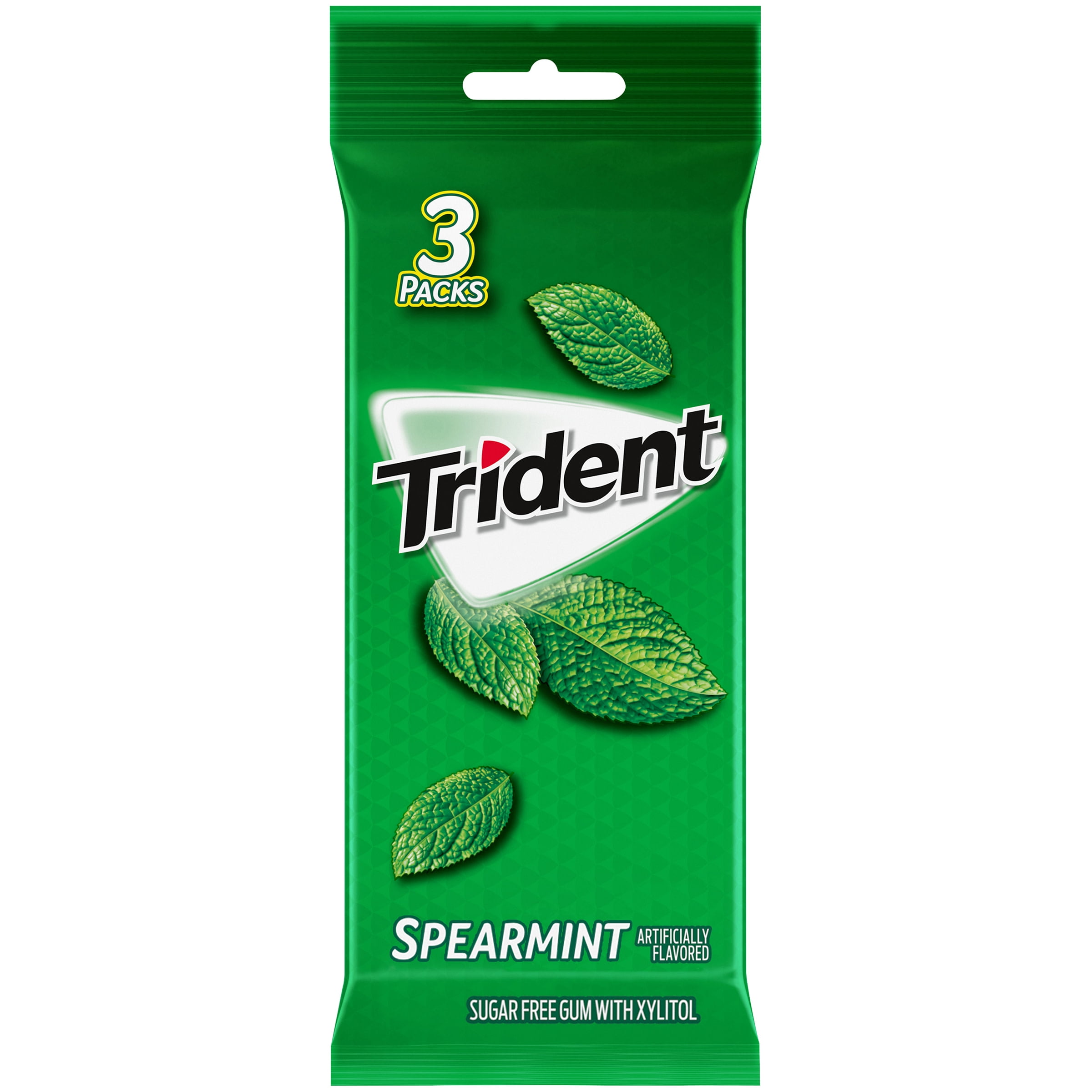 Trident Spearmint Sugar Free Gum, 3 Packs of 14 Pieces (42 Total Pieces)