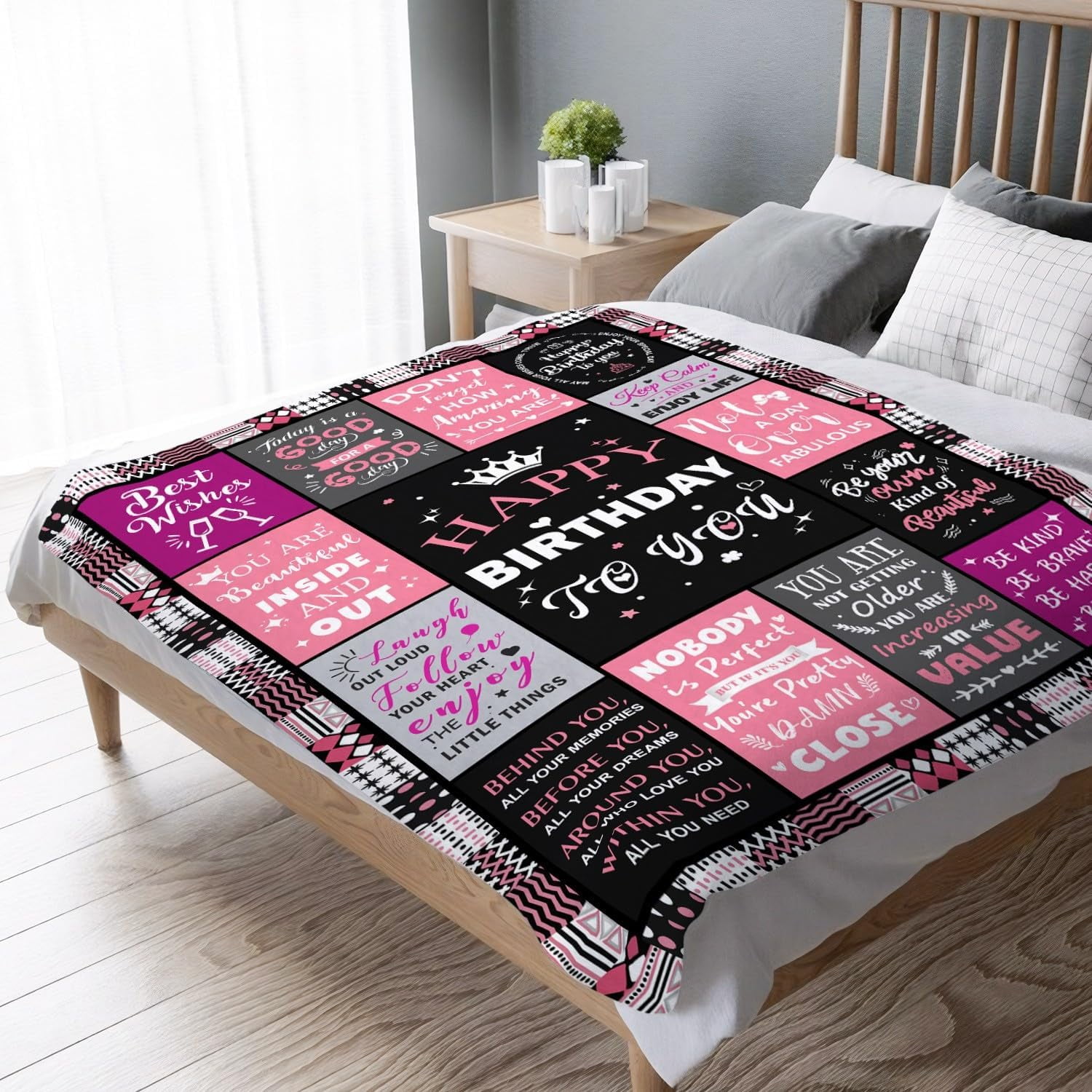 Birthday Gifts for Women - Happy Birthday Decorations Blanket - Gifts for Women Birthday Unique - Womens Birthday Gift Ideas for Her Wife Daughter Mom Sister Friendship - Soft Throw Blanket