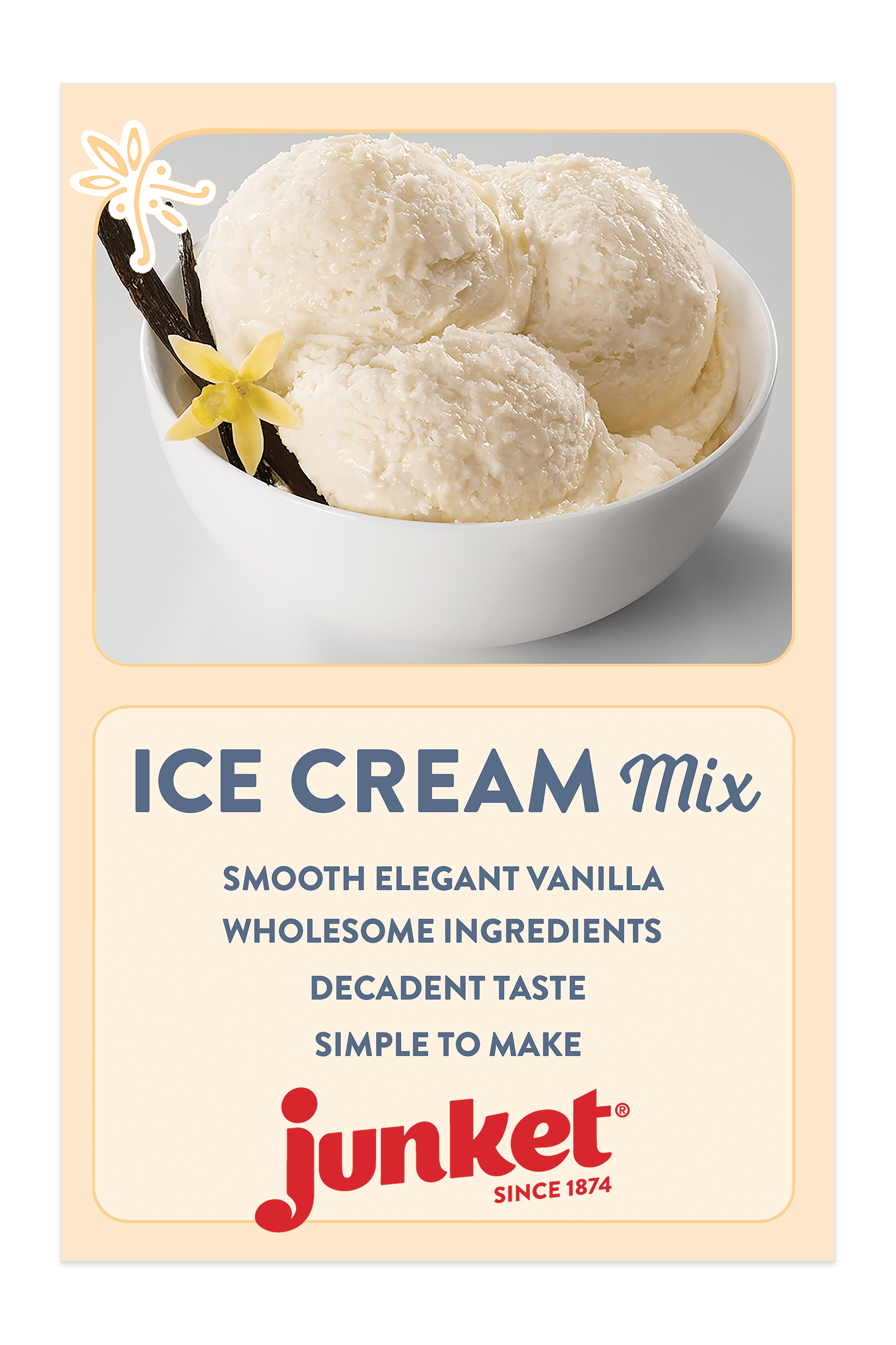 Junket Ice Cream Mix Very Vanilla, 4 Ounce