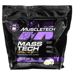 Image of Mass Tech Extreme 2000  Vanilla Milkshake  6 lbs (2.72 kg)  MuscleTech