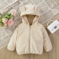 thumbnail image 3 of GYRATEDREAM Baby Girls Zip up Hooded Jacket Fleece Hoodie Toddler Kids Winter Warm Solid Color Coat Cute Bear Ear Sweater Thick Clothes for 1-6 Years, 3 of 8