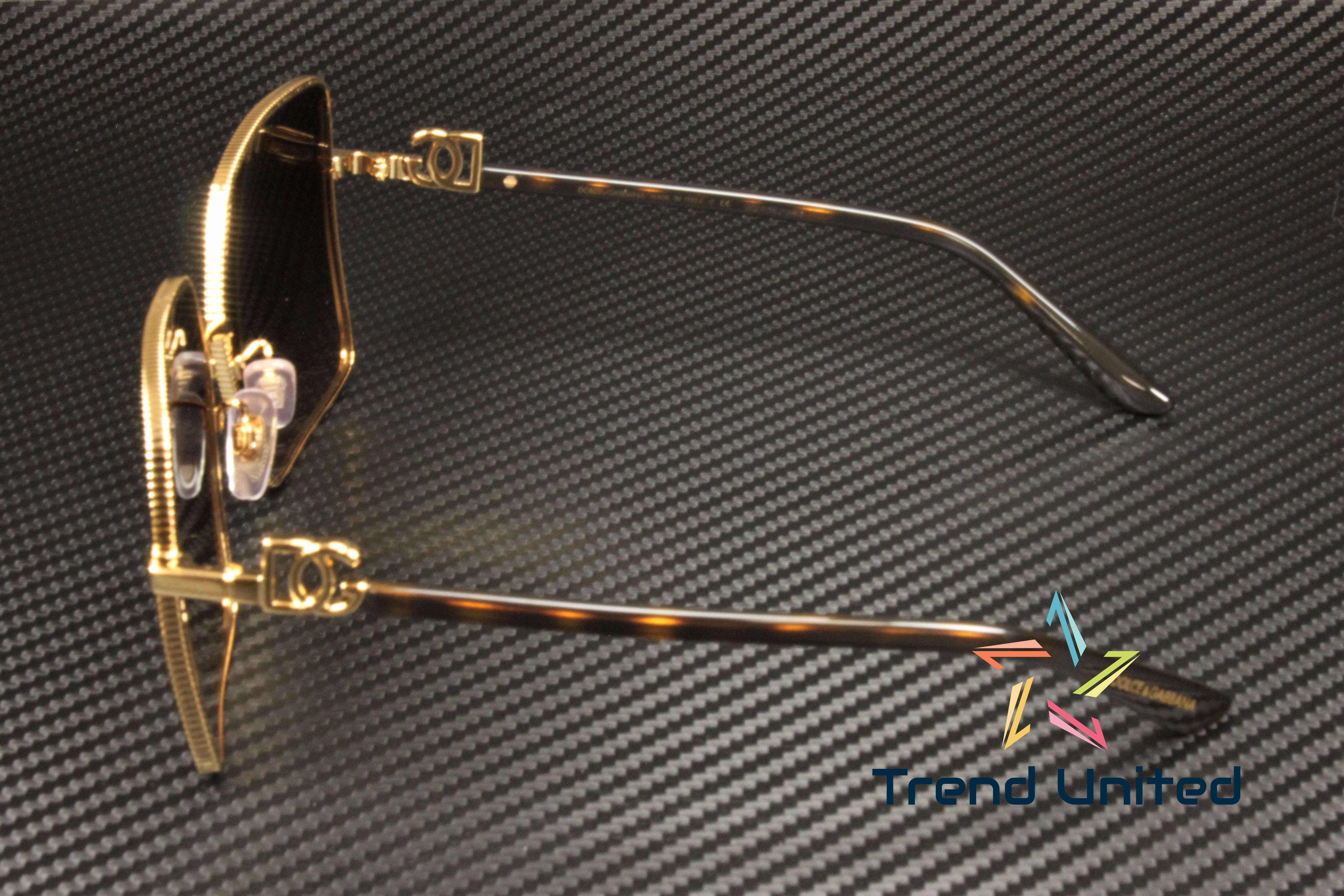 Dolce & Gabbana DG 2279 Metal Womens Square Sunglasses Gold 60mm Adult