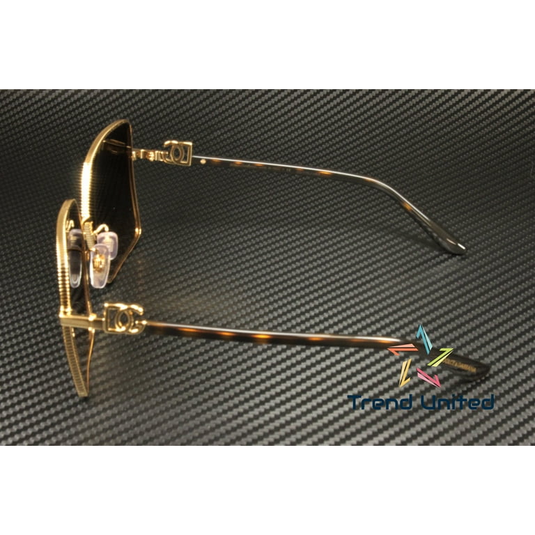 Dolce & Gabbana Womens Square Sunglasses, Gold Metal Frame