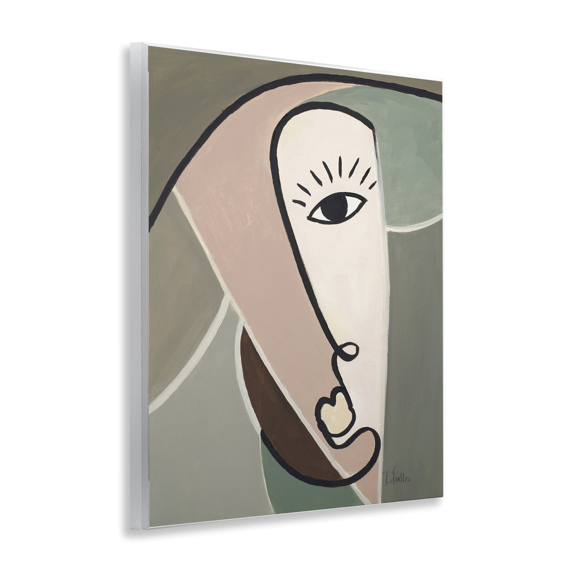 Stupell Industries Boho Cubism Face Abstract Painting Unframed Art Print Wall Art, 11 x 14