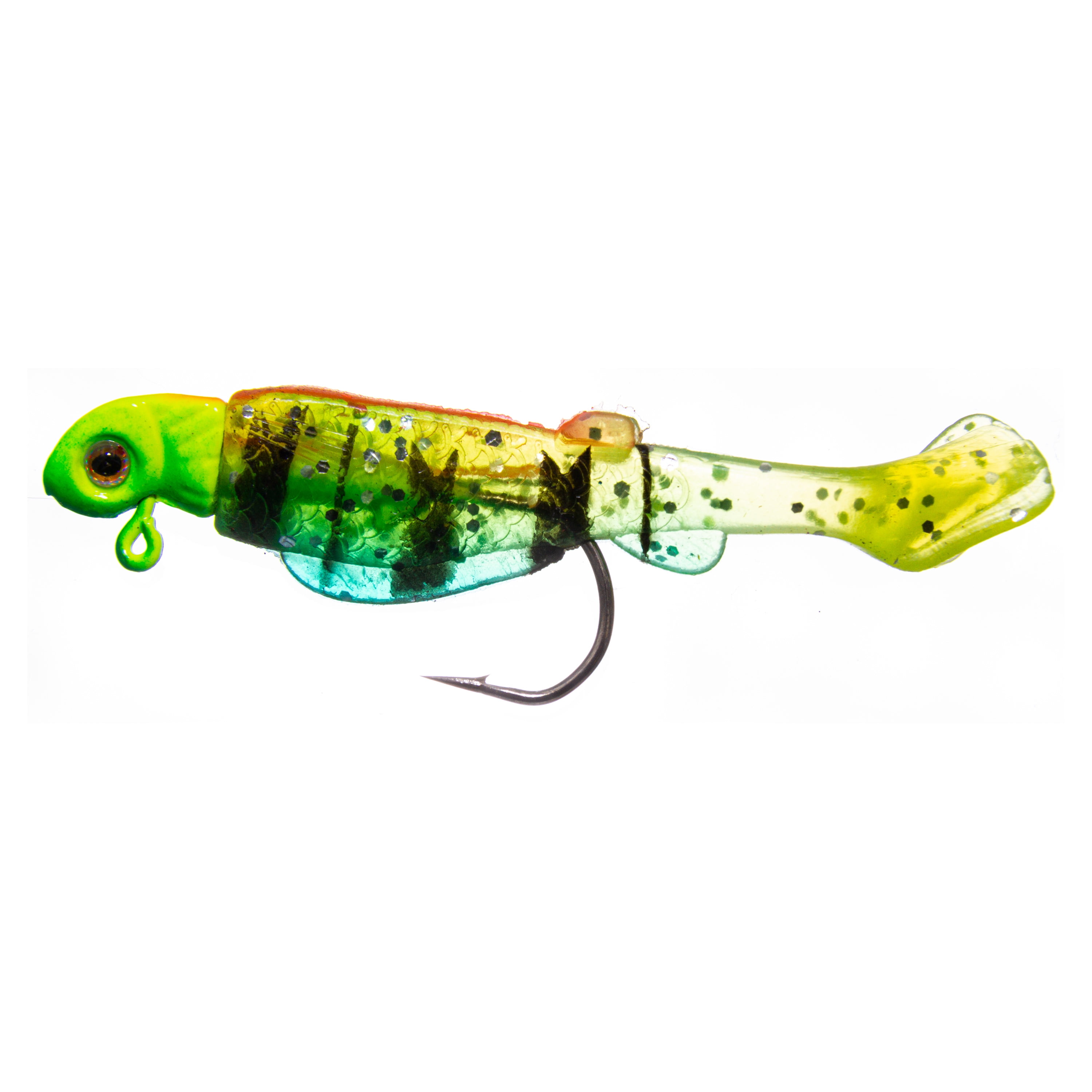 (6 pack) Ozark Trail 1/8 oz Rigged Panfish Minnow Fishing Lures, Firetiger, 2-Pack