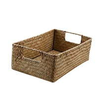 Xiao Hua Storage Basket Wicker Weaving Storage Basket Box Rectangular Handheld Seaweed Wardrobe Storage, 1 piece