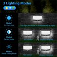 thumbnail image 2 of Luz de seguridad solar 468LED al aire libre, luz de seguridad con sensor de movimiento solar con 3 modos de iluminación, luz de pared duradera con energía solar impermeable, al aire libre para j, 2 of 5