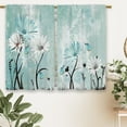 thumbnail image 6 of Farmhouse Flower Kitchen Curtains Teal Rustic Daisy Floral Small Short Cafe Window Curtains Country Vintage Turquoise Rod Pocket Bathroom Window Drapes Treatment Tier Curtains (27.5x36 Inch), 6 of 6