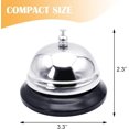 thumbnail image 5 of Reception Call Bell, Desk Call Bell, 3.3 inch Diameter, Service Bell for Hotel, Restaurant, Kitchen, Shop, School, Hospital, Pet Training, Asking for Help (Silver), 5 of 5