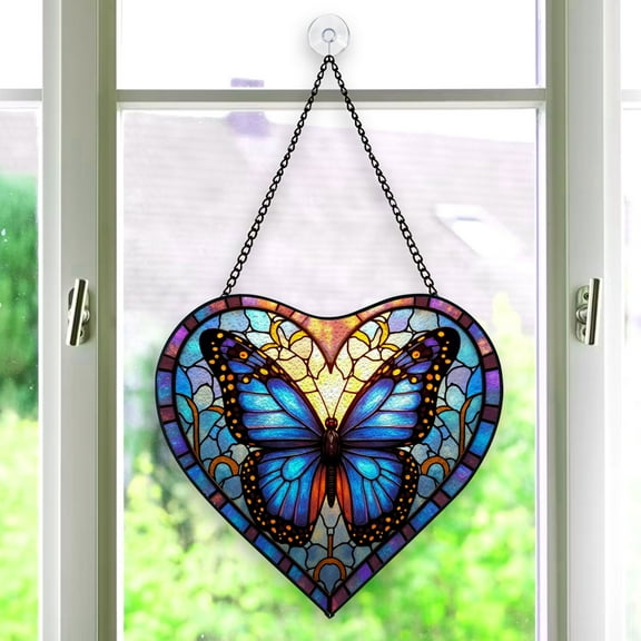 Butterfly Window Hanging Stained Glass Christmas , Butterfly Suncatchers for Windows Stained Glass