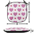 thumbnail image 4 of Valentine's Day Chair Seating Cushion Set of 2, Simple Love Themed Pattern with Big and Little Hearts, Seat Pads for Office with Anti-slip Backing, 16"x16", Fuchsia and Dark Pink, by Ambesonne, 4 of 7
