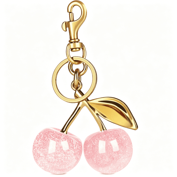 GASTROPOD 3 Pack Sparkling Cherry Purse Charm, Cute Fruit Bag Charm for Handbag Backpack Charms Decor