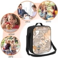 thumbnail image 5 of Xecao World Map With Animals Print Lunch Bag - Durable, Double-Insulated Lunch Bag, Holds Lunch Box, Water Bottle, & Snacks,Leakproof Cooler Tote Bag, 5 of 7