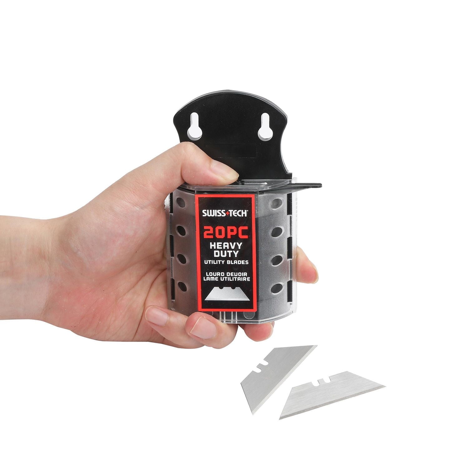 Swiss Tech Couteau pliant verrouillable 2 pièces avec distributeur de 20 baldes