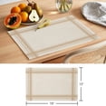 thumbnail image 6 of Tan Stripes Placemats Set of 8 Modern Minimalist Lines Grid Beige Place Mats Indoor Wipeable Table Mats Washable Cloth Dining Table Placemats for Kitchen Holiday Party Home Decor 13x19 Inch, 6 of 9