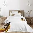 thumbnail image 3 of Ambesonne Turkey Quilted Bedspread Set 2 Pcs, Funny Poultry Animal, Twin Size, Brown Black Yellow, 3 of 6