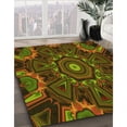 thumbnail image 2 of Ahgly Company Indoor Round Patterned Olive Green Area Rugs, 7' Round, 2 of 6