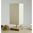 thumbnail image 5 of FSLiving Bedside Lamp with Timer Plug in Desk Lamp for Bedroom Wood Decor Nightstand Lamp with Square Fabric Shade for Living Room,Dorm,Home Office - Bulb Not Included - 1 Pack, 5 of 7