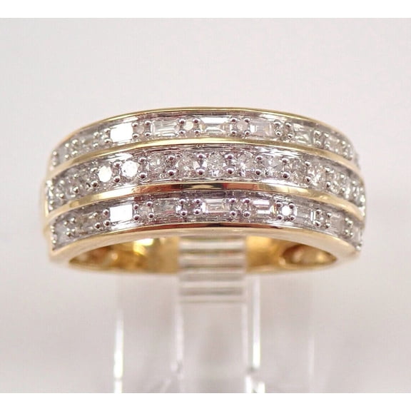 Dazzlingdaimonds Jewels 2.10 Ctw Round Cut White Diamond Wedding Anniversary Band Ring 14K Yellow Gold Plated 925 Sterling Silver 925 Sterling Silver -5.5