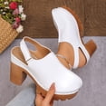 thumbnail image 5 of Heels for Women Platform Lug Sole High Heeled Mules Closed Toe Slingback Sandals Comfy Pumps Arch Support Orthopedic Shoes White Size 8.5, 5 of 8
