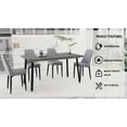 thumbnail image 2 of 55.12-70.87" Expandable Rectangular Dining Table That Can Accommodate 4-6 People, Equipped With 4 Pu Fabric Thick Padded Dining Chairs, Kitchen Table And Chairs, With Black Metal Legs18638, 2 of 16