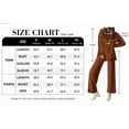 thumbnail image 2 of Womens 2 Piece Pajamas Outfits Crewneck Long Sleeve Pullover Tops Wide Leg Long Pants Casual Lounge Set, 2 of 5