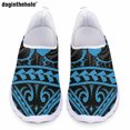 thumbnail image 1 of Doginthehole - Zapatos planos informales con estampado polinesio para mujer, zapatillas de deporte de malla transpirables y cómodas, zapatos de enfermería ligeros, 1 of 5