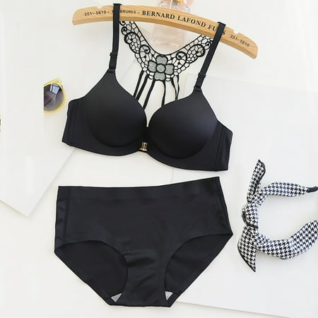 

Women Sexy Fashion Leopard Print Beautiful Back Lace Bra Non-marking Bra Suit