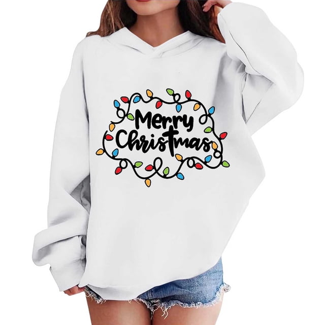 Sudaderas con capucha para niños y niñas, sudaderas navideñas con capucha para niños medianos y grandes, camisetas de manga larga, sudaderas para niños