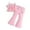 Glisme Pink152, variant on Glisme 2 Piece Outfits For Girls Toddler Strap Sleeveless Flower Tops And Elastic High Waisted Flared Pants Set Skin-Friendly Pink Clothing Set