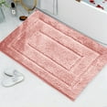 thumbnail image 4 of Bobasndm Bathroom Rugs Non Slip Small Bath Mat for Bathroom Coral Pink Bathroom Decor Fluffy Plush Bath Rug Machine Washable Shower Rug Water Absorbent Carpet (24” x16”), 4 of 9
