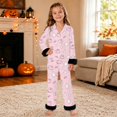 thumbnail image 2 of MEZZALL Kids Halloween Pajama Sets Girl Long Sleeve Lapel Button Shirts Blouse Tops With Pants 2 Piece Set Soft Comfortable Pjs, 2 of 5
