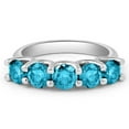 thumbnail image 5 of 2Ct Blue Diamond Five Stone U Prong Wedding Ring in Gold Lab Grown, 5 of 5