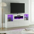 LUXOAK 68" Modern Fireplace TV Stand for TVs up to 75", High Gloss