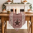 thumbnail image 3 of Table Runners 60 Inches Long, Farmhouse Cotton Linen Kitchen Dining Coffee Table Runner for Party Home Decor, Vintage Star Retro Rustic Checked Grid Lodge Tabletop Dresser Scarves Runner 13x60 Inch, 3 of 9