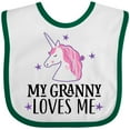 thumbnail image 3 of Inktastic My Granny Loves Me Unicorn Girls Baby Bib, 3 of 4