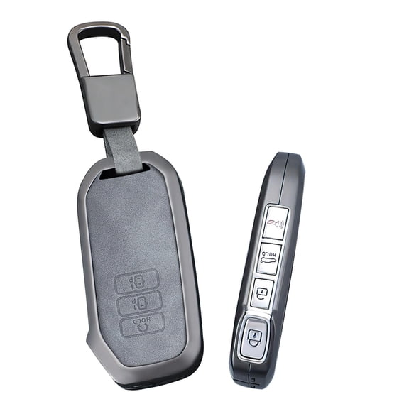 Key Fob Cover Fit for Kia EV6 GT-Line K8 V6 Zinc Alloy Key Case with Keychain Key Shell Protector 7 Button Key Case Holder Protector Metal Keychain
