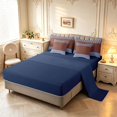 thumbnail image 3 of Manfei Rustic Check 7-Piece King Bedding,Minimalism Polka Dot King Bed in a Bag,Brown Blue,Navy Blue Reversible, 3 of 7