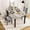 Gray, variant on LinkRomat Dining Table Set for 2, Small Kitchen Table with Upholstered Chairs, Industrial Dining Set for Apartment Breakfast Nook, Gray