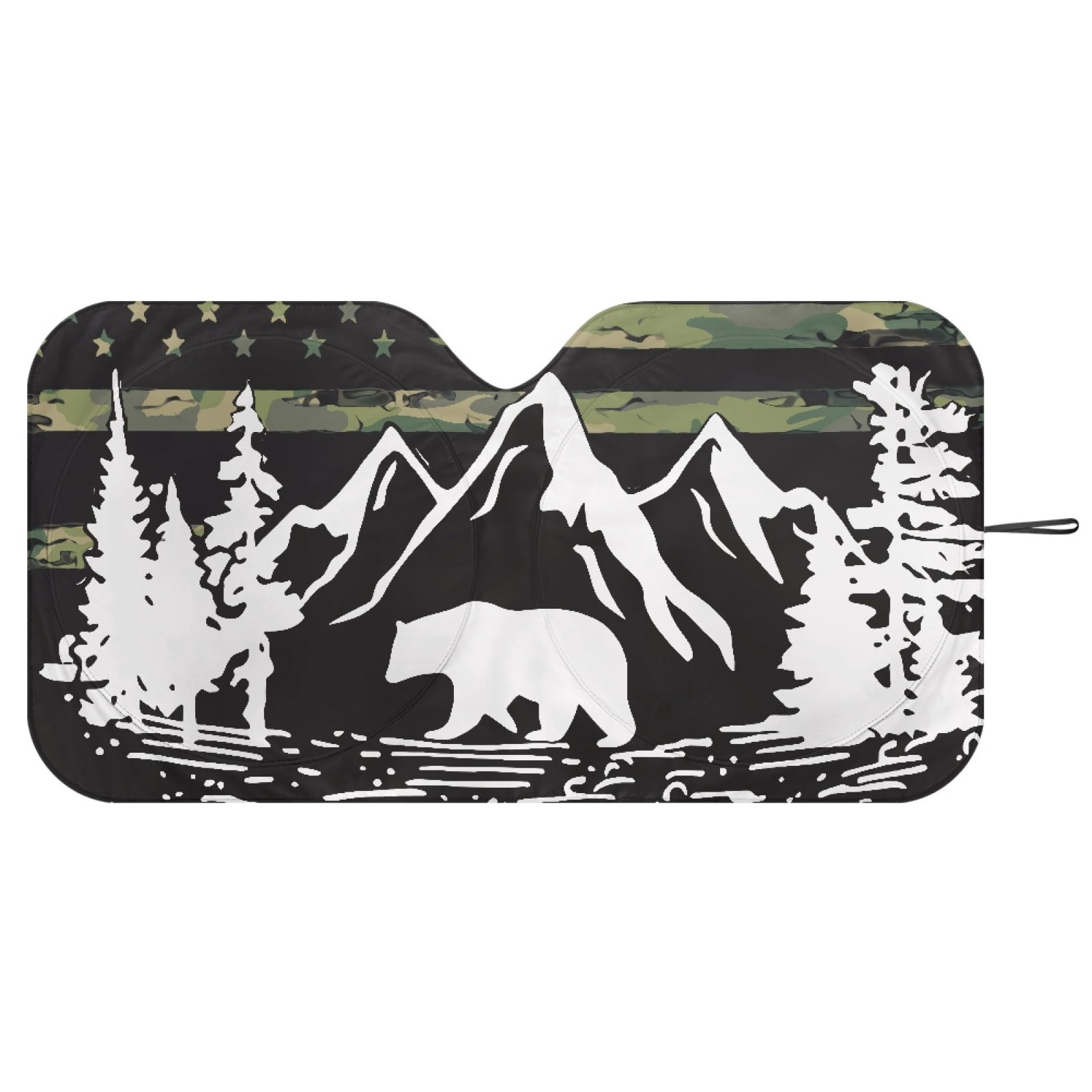Jeiento Camouflage Peak Car Windshield Sun Shade Foldable Automotive Front Window Sunshade Protector Heat and UV Rays That Keeps Vehicle Cool Universal Vehicle Accessories