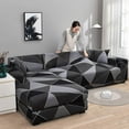 thumbnail image 6 of CJC L Shape Sofa Covers Sectional Sofa Couch Covers 2Pcs Stretch Sofa Slipcovers with 4Pcs Pillowcases for L-Shape 3+3 Seaters, 9 Colors, 6 of 10