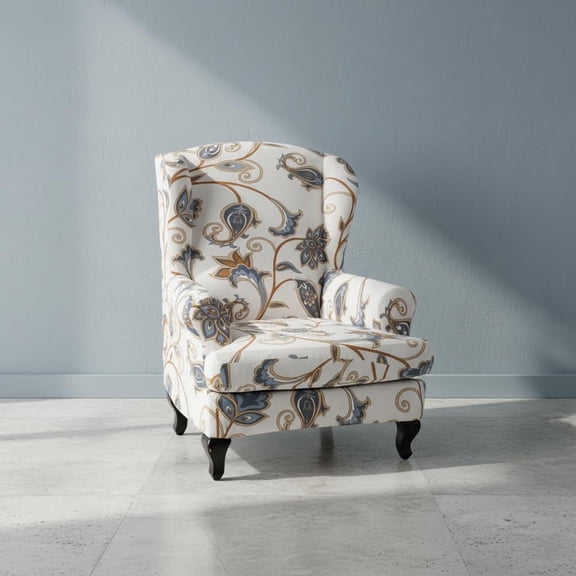 Wingback Chair Cover Slipcovers Stretch Wing Chair Covers Spandex Sofa Armchair Non-Slip Furniture Protector