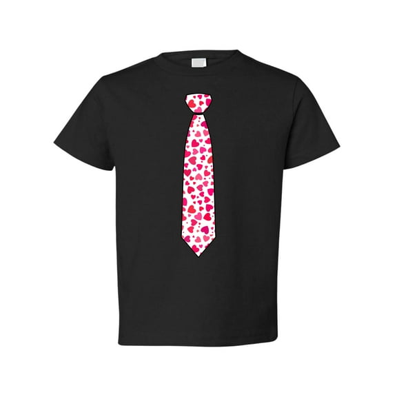 Wild Bobby Cute Pink Red Hearts Valentine's Day Tshirt Tie, Baby Clothes 1st Valentines Day Toddler Crew Graphic T-Shirt