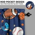 thumbnail image 5 of Kitchen Curtains 36 Inch Short - 3 Panel Set, Rod Pocket Window Curtain, 100% Polyester for Farmhouse, Cafe, Kitchen, Living Room, Bedroom, Sports-Themed Design, Easy Wash, 5 of 6