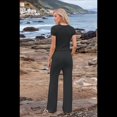 thumbnail image 4 of Conjunto Deportivo de Verano para Mujer, de Corta y Bloques de Color, con Pantalones Ajustados, A Juego, para Estar en Casa, 2025 Negro S, 4 of 8