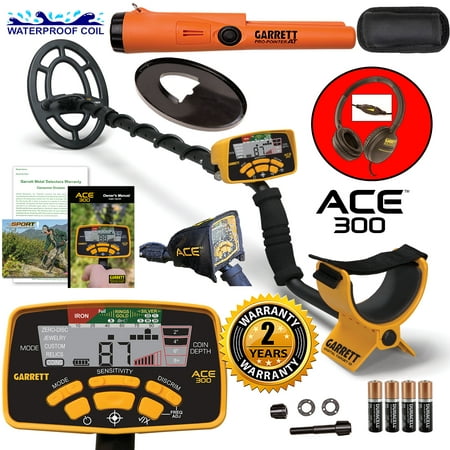 Garrett ACE 300 Metal Detector with Waterproof Search Coil and Pro-Pointer